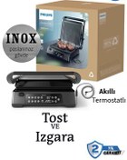 تصویر دستگاه ساندویچ و تست 7000 GRILL AND TOASTER 8 برنامه قبل از شروع سیاه فیلیپس Philips 