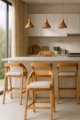 تصویر صندلی اپن مدل شنزو با چوب راش 