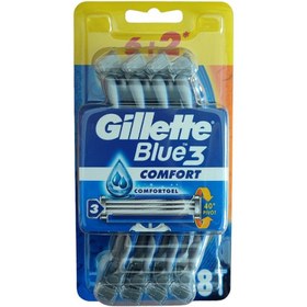 تصویر تیغ اصلاح ژیلت بلوتری سه لبه مدل کامفورت بسته 8 عددی ا Gillette Blue3 Comfort Disposable 3pcs Gillette Blue3 Comfort Disposable 3pcs
