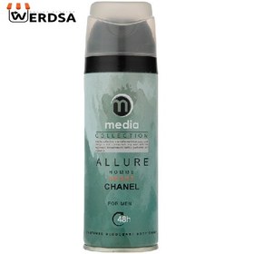 تصویر اسپری خوشبو کننده بدن مردانه طرح جدید مدل Allure Sport حجم 200میل مدیا Media Body Spray Allure Sport For Men 200ml