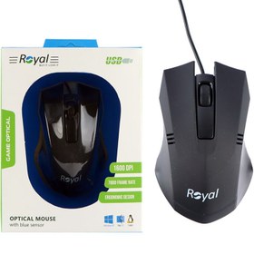 تصویر ماوس با سیم رویال مدل R-M754 Royal R-M754 Black wired mouse