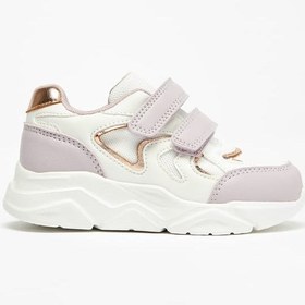 تصویر کفش ورزشی دخترانه با sole ضخیم و بند چسبی برند juniors Girls Panelled Chunky Sole Sneakers with Hook and Loop Closure