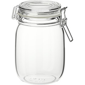 تصویر بانکه شیشه ای 1 لیتری ایکیا مدل IKEA KORKEN ا IKEA KORKEN Jar with lid clear glass 1 l IKEA KORKEN Jar with lid clear glass 1 l