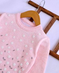 تصویر بلوز بافت دخترانه مدل تمام گل سایز ۸ تا ۹ سال 