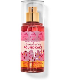 تصویر بادی میست مینی Strawberry pound cake Bath and body works Strawberry Pound Cake Body Mist 75 ml