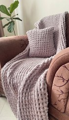 تصویر شال مبل مدل پیچی با نخ ترک رنگبندی دلخواه 