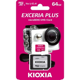 تصویر کارت حافظه میکرو اس دی کیوکسیا Exceria Plus 64GB Kioxia Exceria Plus LMPL1M064GG2 64GB UHS-I microSDXC Memory Card