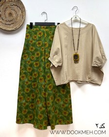 تصویر دامن شلواری گلی 