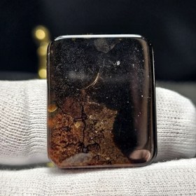 تصویر نگین درشت سنگ عقیق معدنی خراسانی طرح خاص کد 36375 