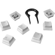 تصویر مجموعه کامل کلید کیبورد هایپر ایکس Pudding Keycaps White HyperX Pudding Keycaps Double Shot PBT White Keycaps for Mechanical Keyboards