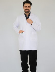 تصویر روپوش پزشکی مردانه سفید 