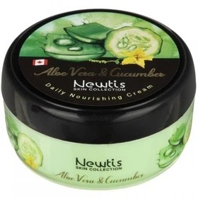 تصویر کرم مرطوب کننده پمپی خیار و آلوئه ورا نیوتیس حجم ۵۰۰ میلی لیتر Newtis Aloevera And Cucumber Nourishing Cream 500ml