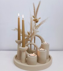 تصویر ست دکوری و تزئینی ۸ تکه جنس سنگ مصنوعی مشکی 