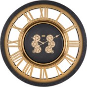 تصویر ساعت ديواری چوب_فلز لوتوس کد محصول: WM-19028-ORVILLE-BL/MAEBLE 