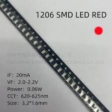 تصویر LED قرمز SMD اندازه 1206 LED RED 1206 SMD