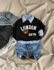 تصویر دورس بچه گانه طرح لندن ۱۹۷۰ مشکی دورش مشکی ترند لندن ۱۹۷۰