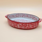 تصویر تابه سرامیکی بیضی مخصوص فر (سایز کوچک) _ شناسه کالا : SM0119 