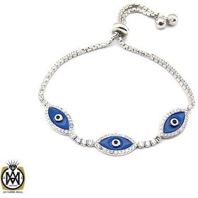 تصویر دستبند نقره طرح چشم زخم زنانه – کد ۱۰۷۲ 