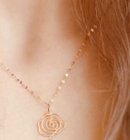 تصویر گردن آویز گل رز Gold Rose Necklace Pedant