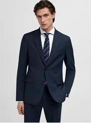 تصویر ژاکت مردانه آبی سرمه ای منگو | 87030587 MANGO Man 