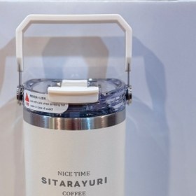 تصویر تراول ماگ دسته دار نی استیل سیتارایوری SITARAYURI travel mug with handle