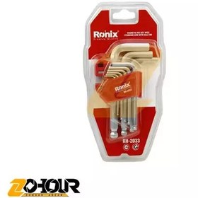 تصویر آچار آلن شش گوش رونیکس مجموعه 9 عددی مدل Ronix RH-2033 