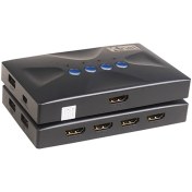 تصویر سوییچ 4 پورت HDMI KVM کی نت مدل K-SWKHM004 K-NET K-SWKHM004 KVM HDMI 4 Port