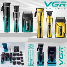 تصویر ست ماشین اصلاح وی جی آر مدل V-694 با برش مستقیم و استیل ضد زنگ 