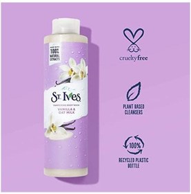 تصویر شستشوی بدن نرم کننده وانیل و شیر جو دوسر سنت آیو 650 میلی لیتر برند st. ives St. Ives Pampering Body Wash Vanilla & Oat Milk 650ml