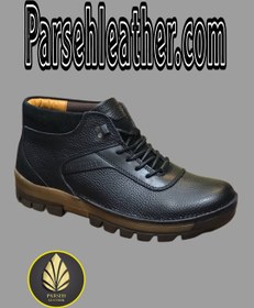 تصویر نیم‌ بوت مردانه لاکچری چرم طبیعی برند چرم پارسه مدل PL-P127-A - مناسب استایل لوکس و مدیریتی 