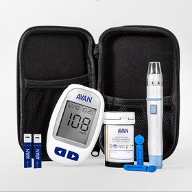 تصویر دستگاه تست قندخون آوان مدل AGM01 همراه 25 عدد نوار Avan AGM01 Blood Glucose Meter + 25 Test Strips Pack