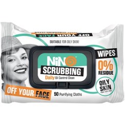 تصویر دستمال مرطوب نینو مدل SCRUBBING بسته 50 عددی Nino SCRUBBING Wipes 50pcs