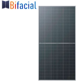 تصویر پنل خورشیدی 570 وات مونو کریستال دو طرفه برند AE SOLAR Solar Panel 570W Mono BIFACIAL N-TYPE AE SOLAR