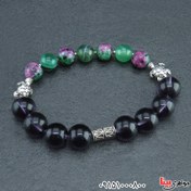 تصویر دستبند آمتیست صنعتی و روبی زئوسیت زیبا و شیک _کد:۳۱۷۹۴ 