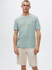 تصویر تیشرت آستین کوتاه مردانه سبز برند mango 37001037 ا %100 Keten Tişört %100 Keten Tişört