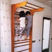 تصویر نردبان چوبی سوئدی ۱۳ پله 