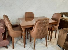 تصویر ست میز و صندلی غذاخوری ۴ نفره چوب راش کد 5647 