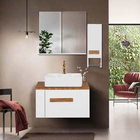 تصویر ست کابینت و روشویی آزالیا مدل WB06 به همراه آینه و باکس 