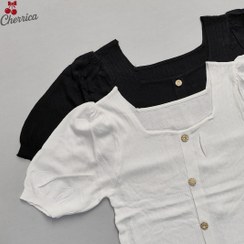 تصویر بلوز آستین کوتاه جلو دکمه نما کد 3 