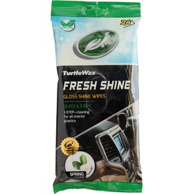 تصویر دستمال مرطوب خودرو ترتل واکس مدل FRESH SHINE بسته 24 عددی 