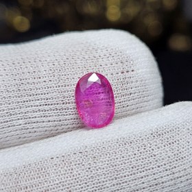 تصویر نگین سنگ یاقوت صورتی معدنی کد 36890 