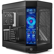 تصویر کیس کامپیوتر هایت مدل Y60 رنگ مشکی همراه LCD 