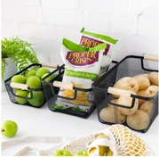 تصویر سبد ایکیا فلزی مستطیل دو دسته مشکی 