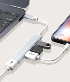 تصویر هاب 4 پورت Type-C مدل 9701 Type-C 4 port HUB 9701