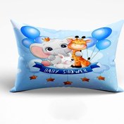 تصویر روبالشتی نوزادی فیل و زرافه 