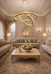 تصویر لوستر مدرن رینگ و کریستال کد۰۹۸ P098/2