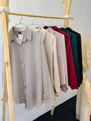 تصویر شومیز مجلسی کرپ ساده رنگی 