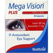 تصویر مگا ویژن پلاس هلث اید ا Mega Vision Plus Health Aid 30caps Mega Vision Plus Health Aid 30caps