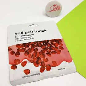 تصویر ماسک صورت ورقه ای پد پاک pad pak مدل انار RED POMEGRANATE 