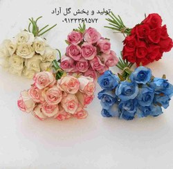 تصویر دسته گل رز مصنوعی ارزان قیمت ۱۲ شاخه 